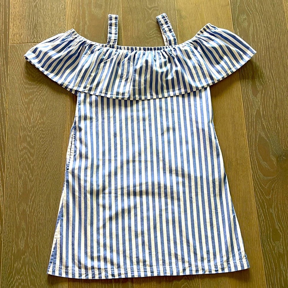 Anthropologie WHIT TWO stripe off shoulder dress xs